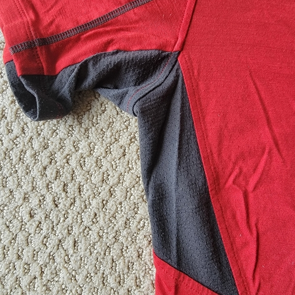 Smartwool Men's Cycling Biking Jersey Size Large Red Grey - Picture 3 of 14